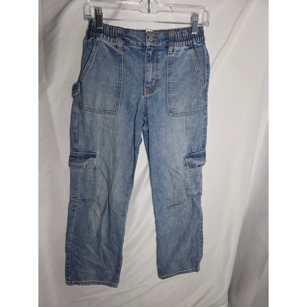 RSQ Cargo Jeans Youth Light Blue Light Wash Regular Mid Rise Straight